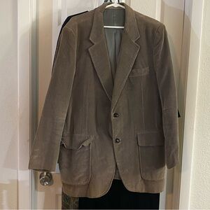 Men's Vintage 46/48 Brown Corduroy Blazer With Felt collar lining 1970s/80